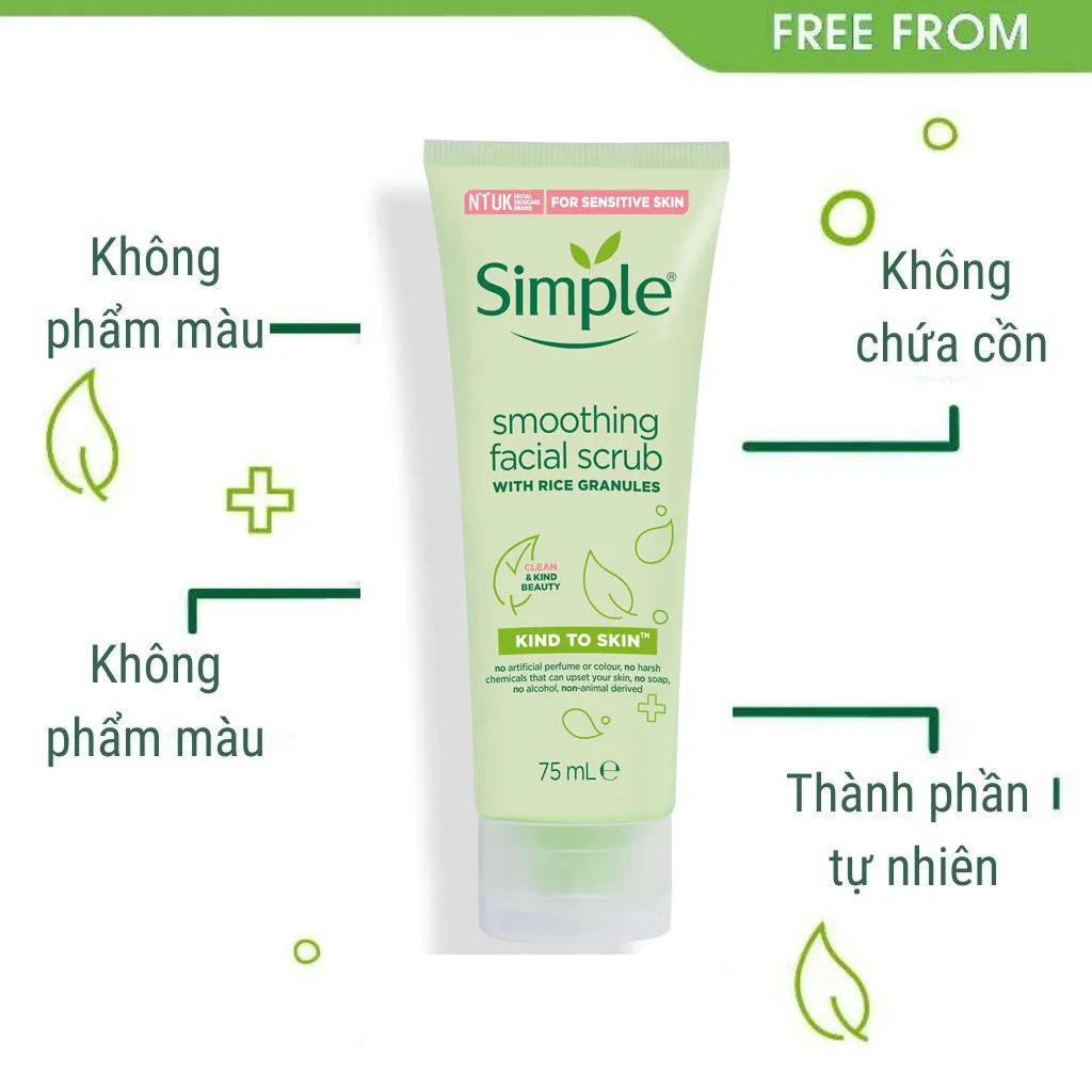 Tẩy Tế Bào Chết Simple Kind To Skin Smoothing Facial Scrub 75ml