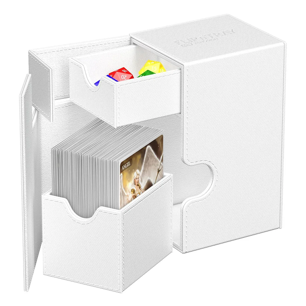 Ultimate Guard Flip n Tray Deck Case 80  Standard Size XenoSkin Monocolor White Deck Box
