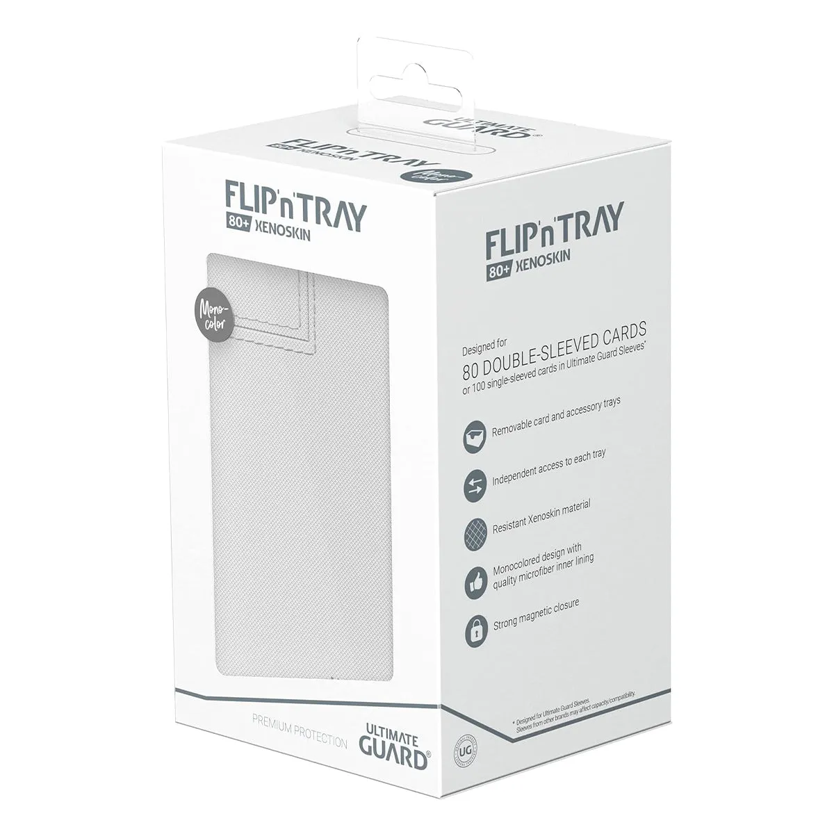 Ultimate Guard Flip n Tray Deck Case 80  Standard Size XenoSkin Monocolor White Deck Box