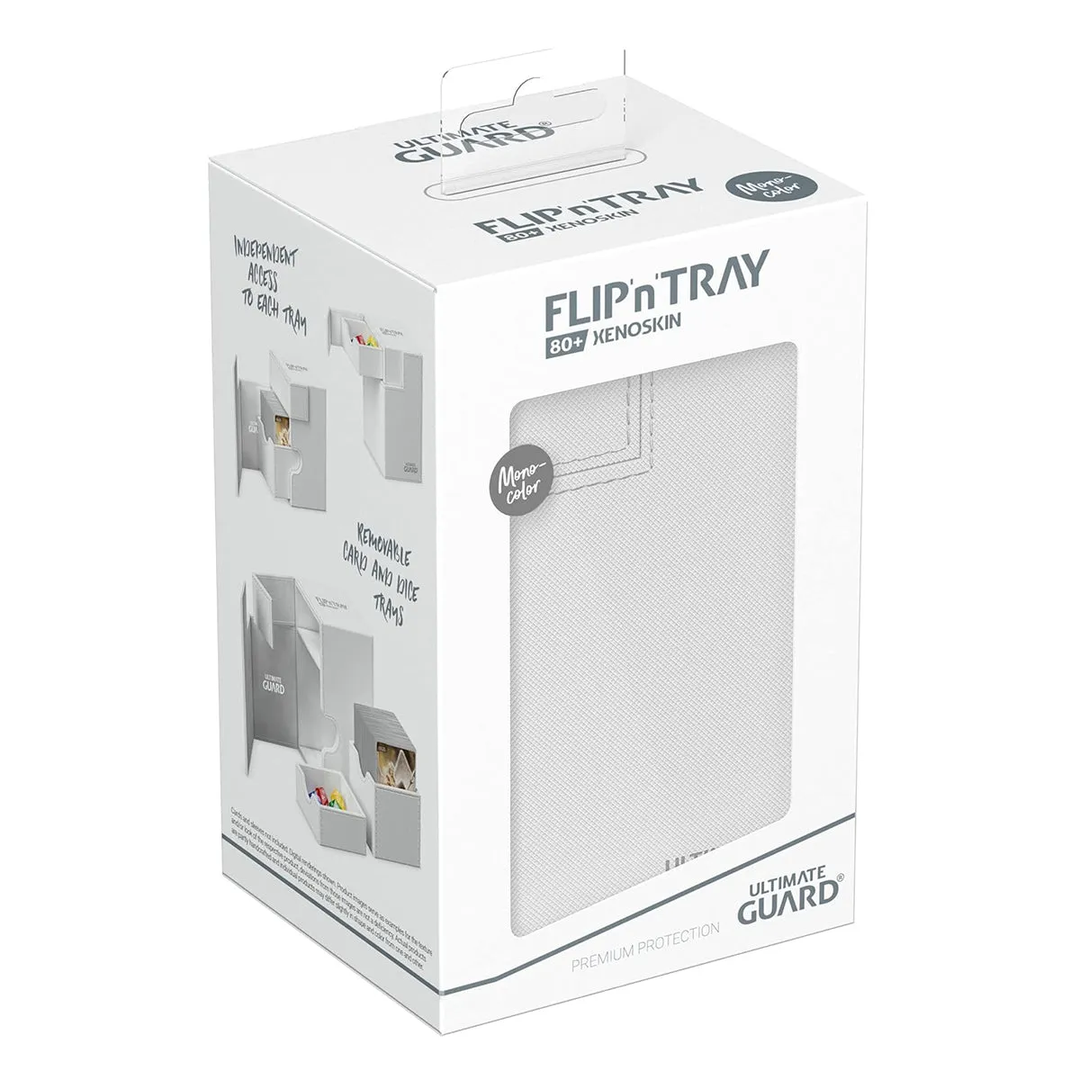 Ultimate Guard Flip n Tray Deck Case 80  Standard Size XenoSkin Monocolor White Deck Box