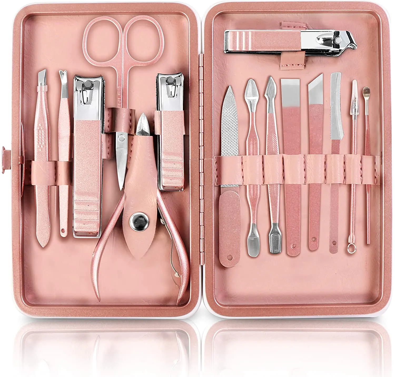 Utopia Care - 15-Piece Manicure Set for Women Men Nail Clippers Stainless Steel Manicure Kit - Portable Travel Grooming Kit - Facial, Cuticle and Nail Care