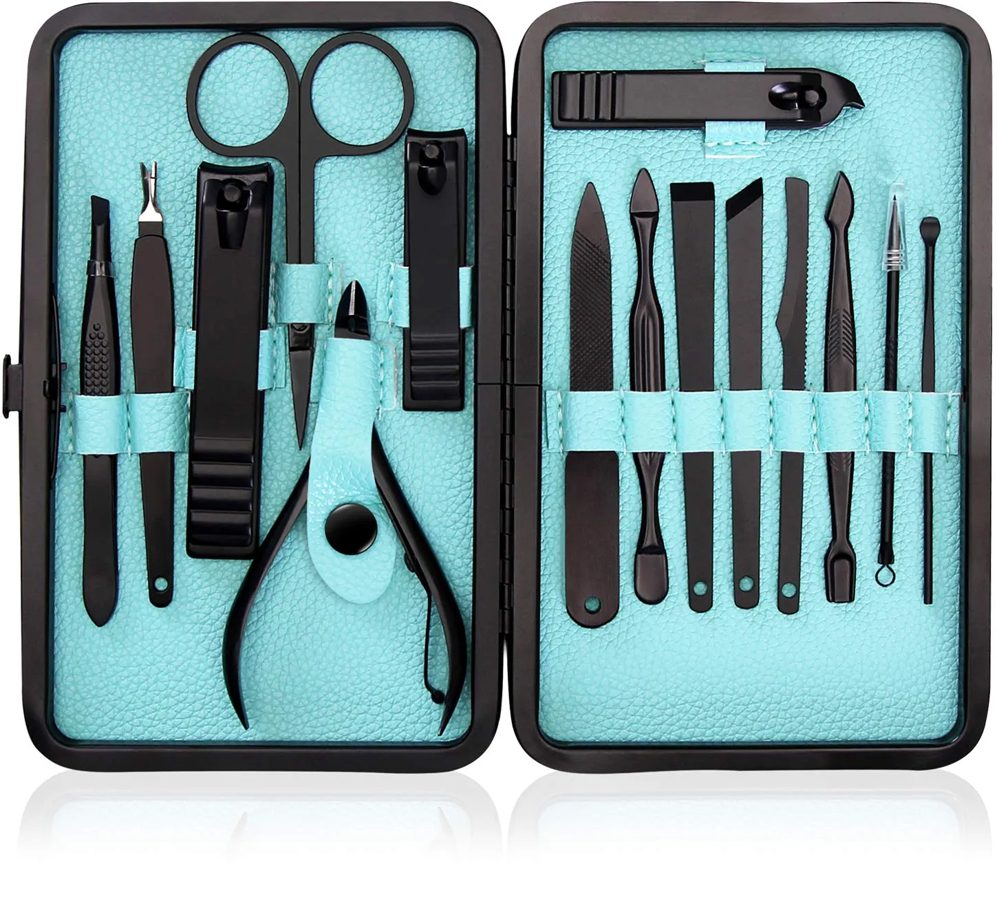 Utopia Care - 15-Piece Manicure Set for Women Men Nail Clippers Stainless Steel Manicure Kit - Portable Travel Grooming Kit - Facial, Cuticle and Nail Care