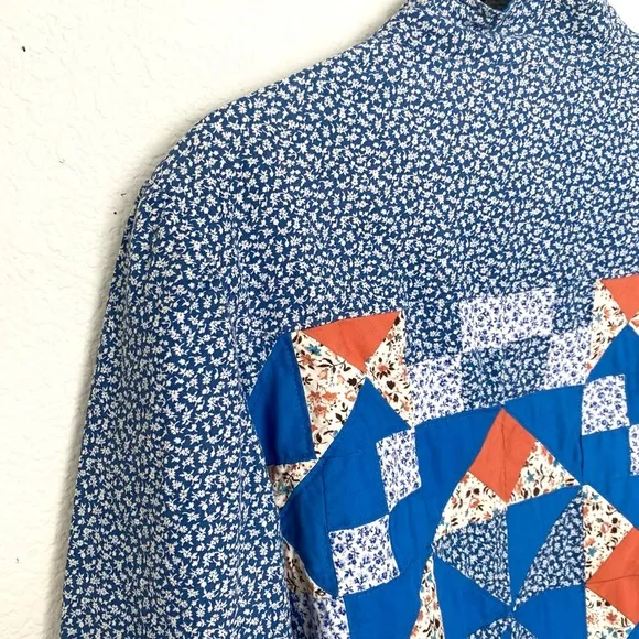 Vintage 70s Handmade Patchwork Calico Ditsy Floral Jacket
