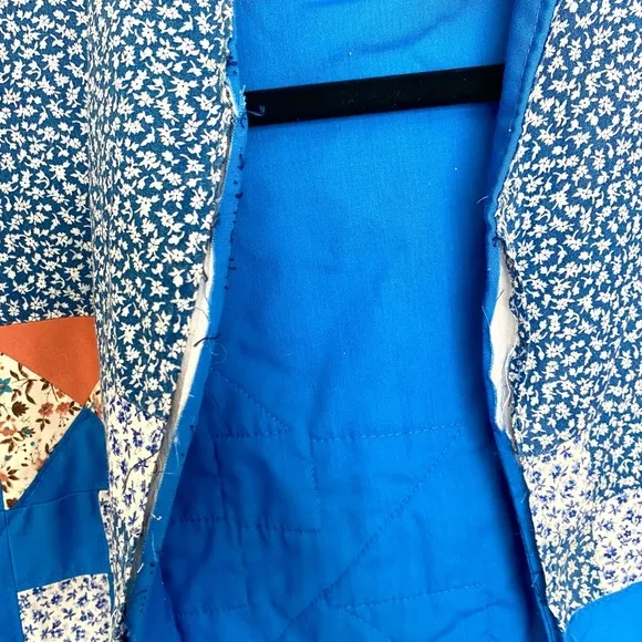 Vintage 70s Handmade Patchwork Calico Ditsy Floral Jacket