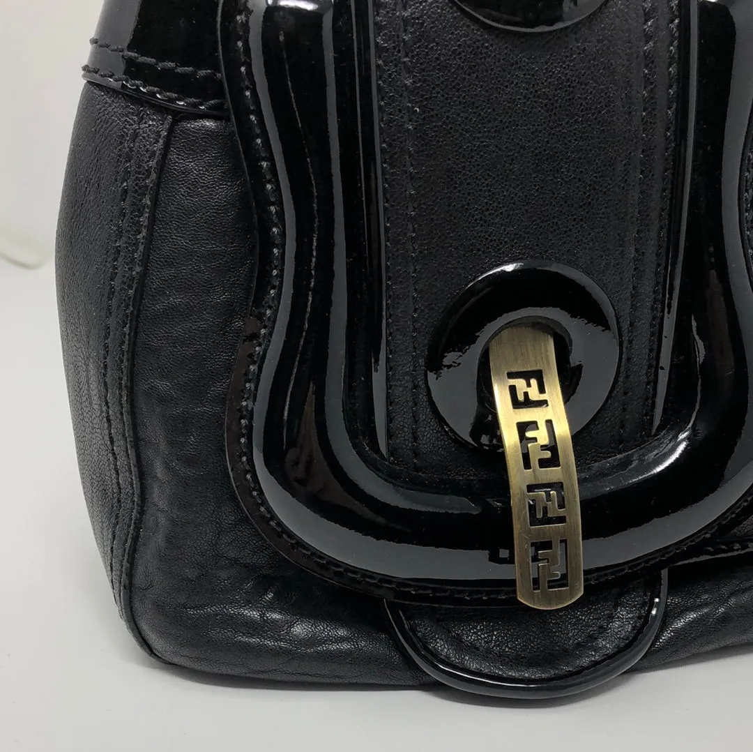 Vintage: Fendi Black Drummed leather B Bag