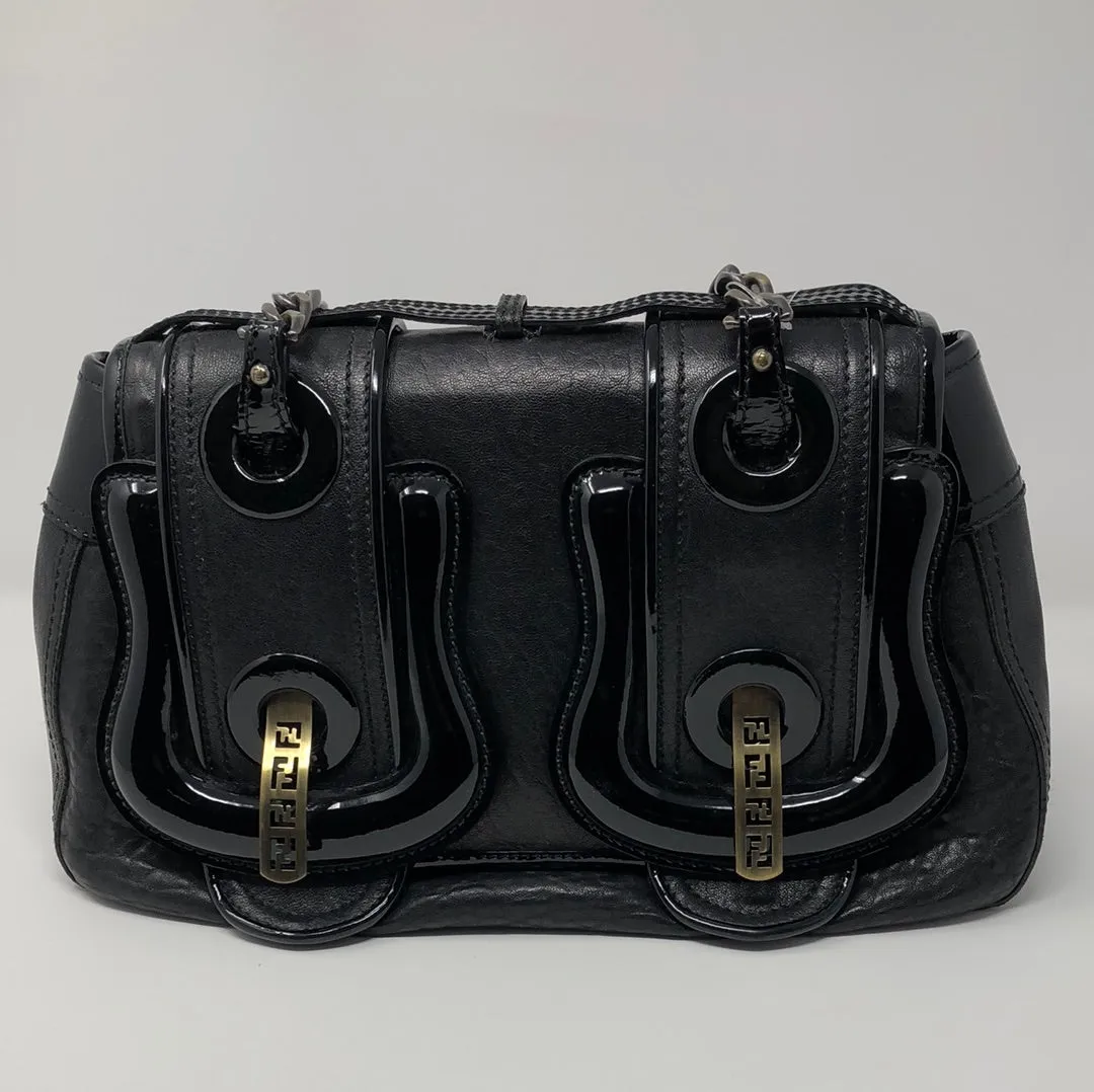 Vintage: Fendi Black Drummed leather B Bag