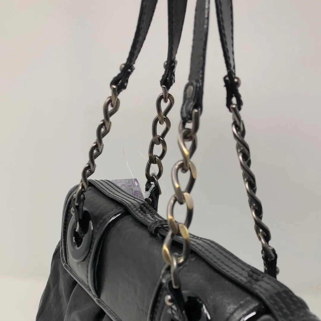 Vintage: Fendi Black Drummed leather B Bag