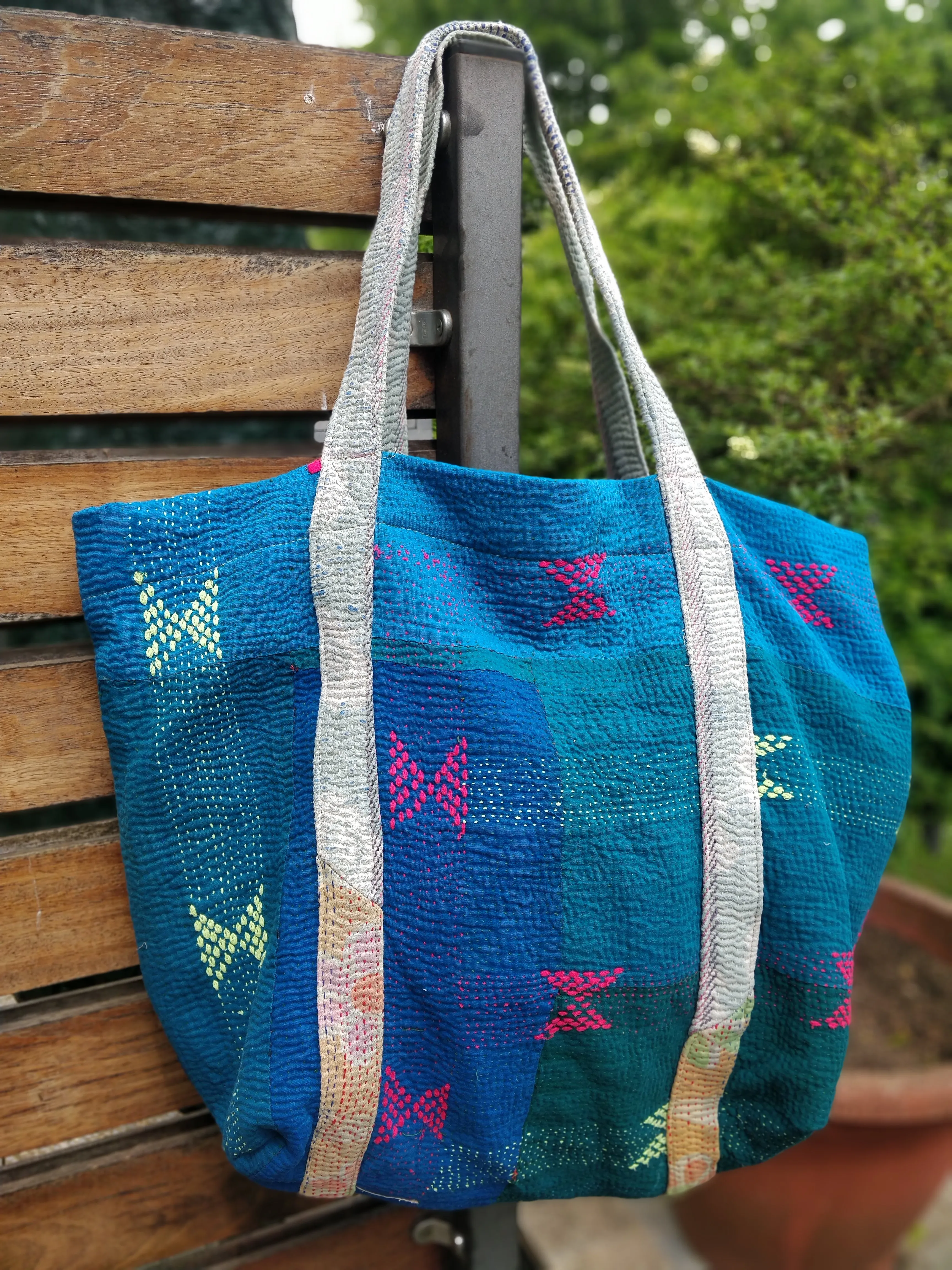 Vintage Kantha Shopping Bag