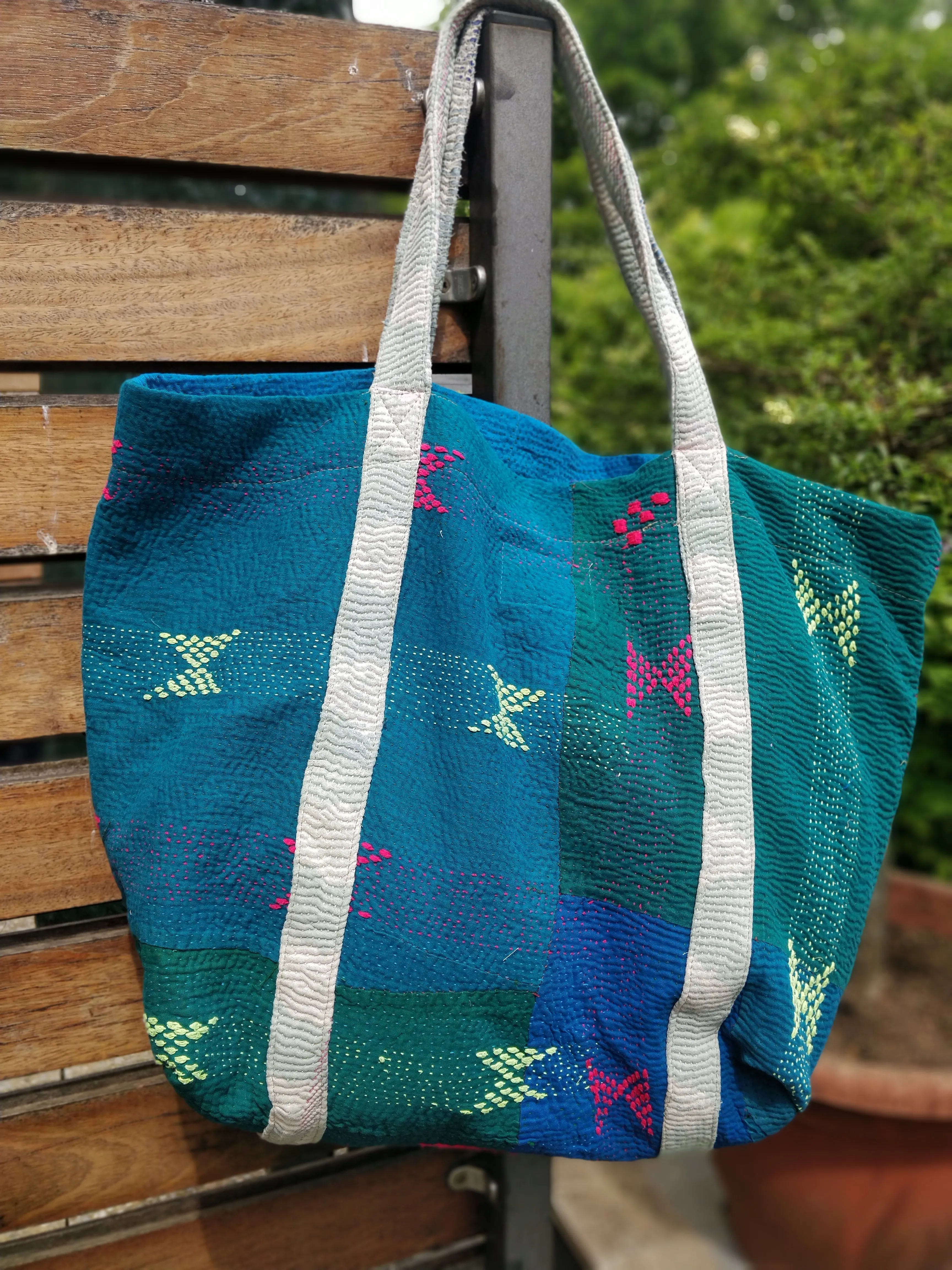 Vintage Kantha Shopping Bag
