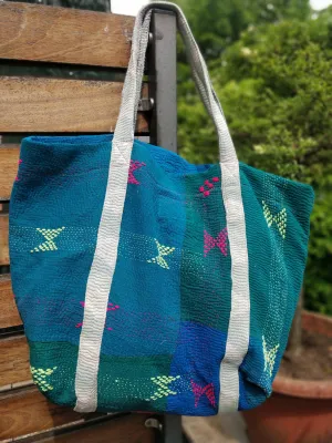 Vintage Kantha Shopping Bag