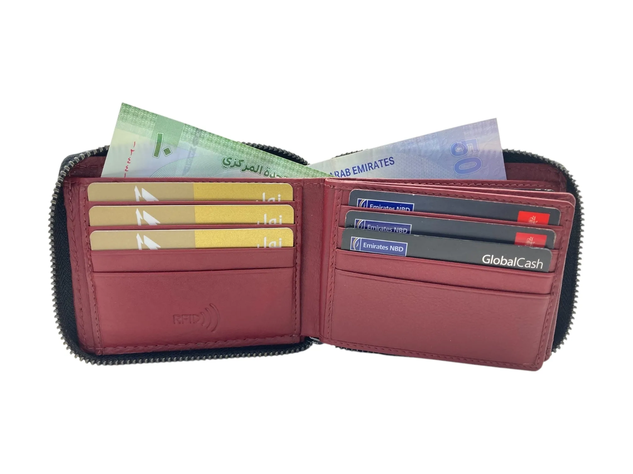VIP Full Zip RFID Men's Wallet, Multiple Card Men's Bifold Wallet # 983AZ