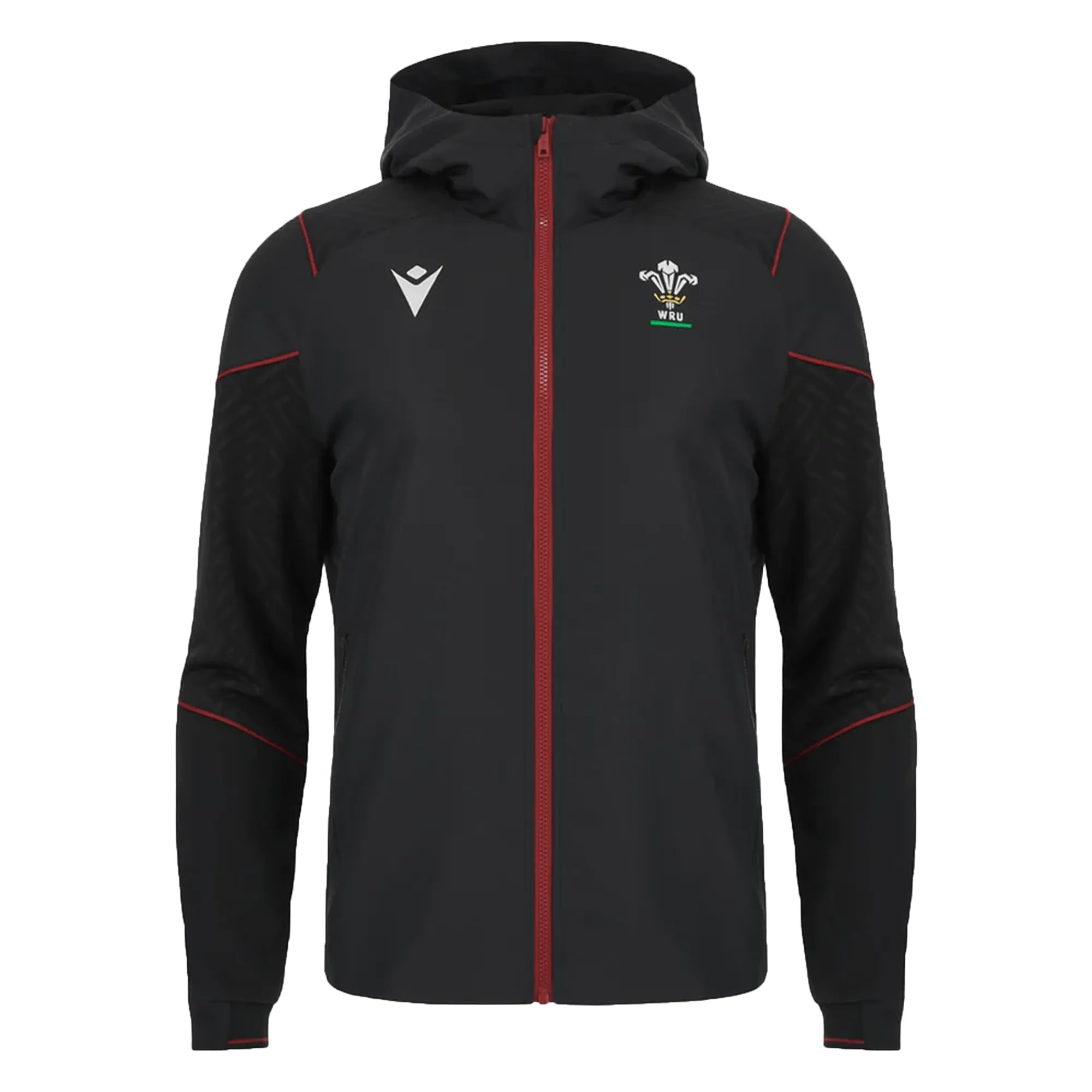 Wales Rugby Full Zip Travel Hoodie 23/24 by Macron