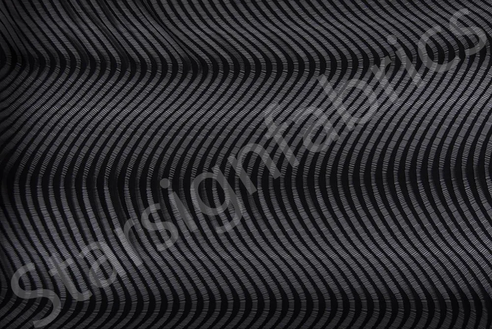 Wave Patterned Black Lace Fabric