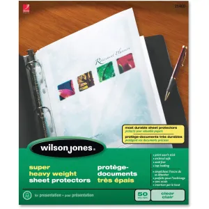 Wilson Jones Super Heavy Weight Top-Loading Sheet Protectors