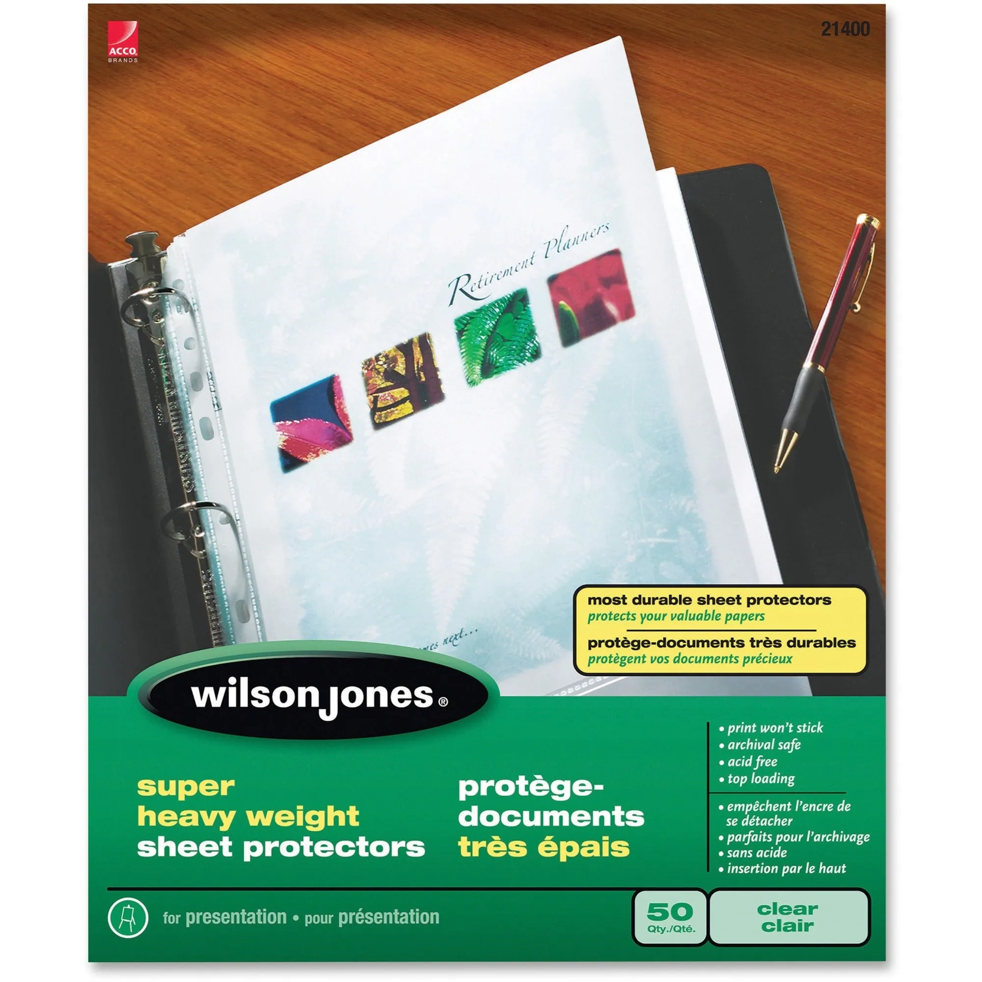 Wilson Jones Super Heavy Weight Top-Loading Sheet Protectors