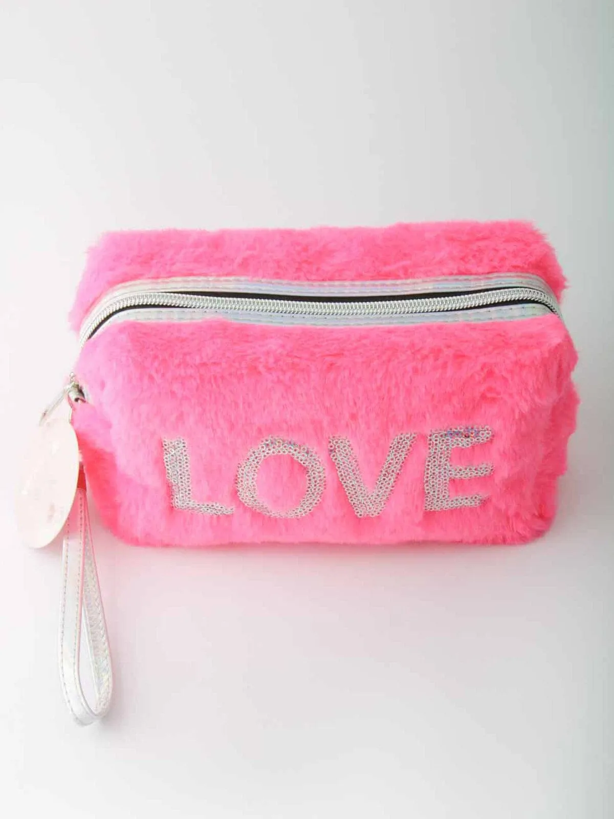 WOMEN'S COSMETIC GRAPHIC LOVE FURRY BAG