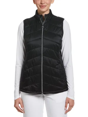 Womens Quilted Golf Vest with Mutli-Directional Stitching