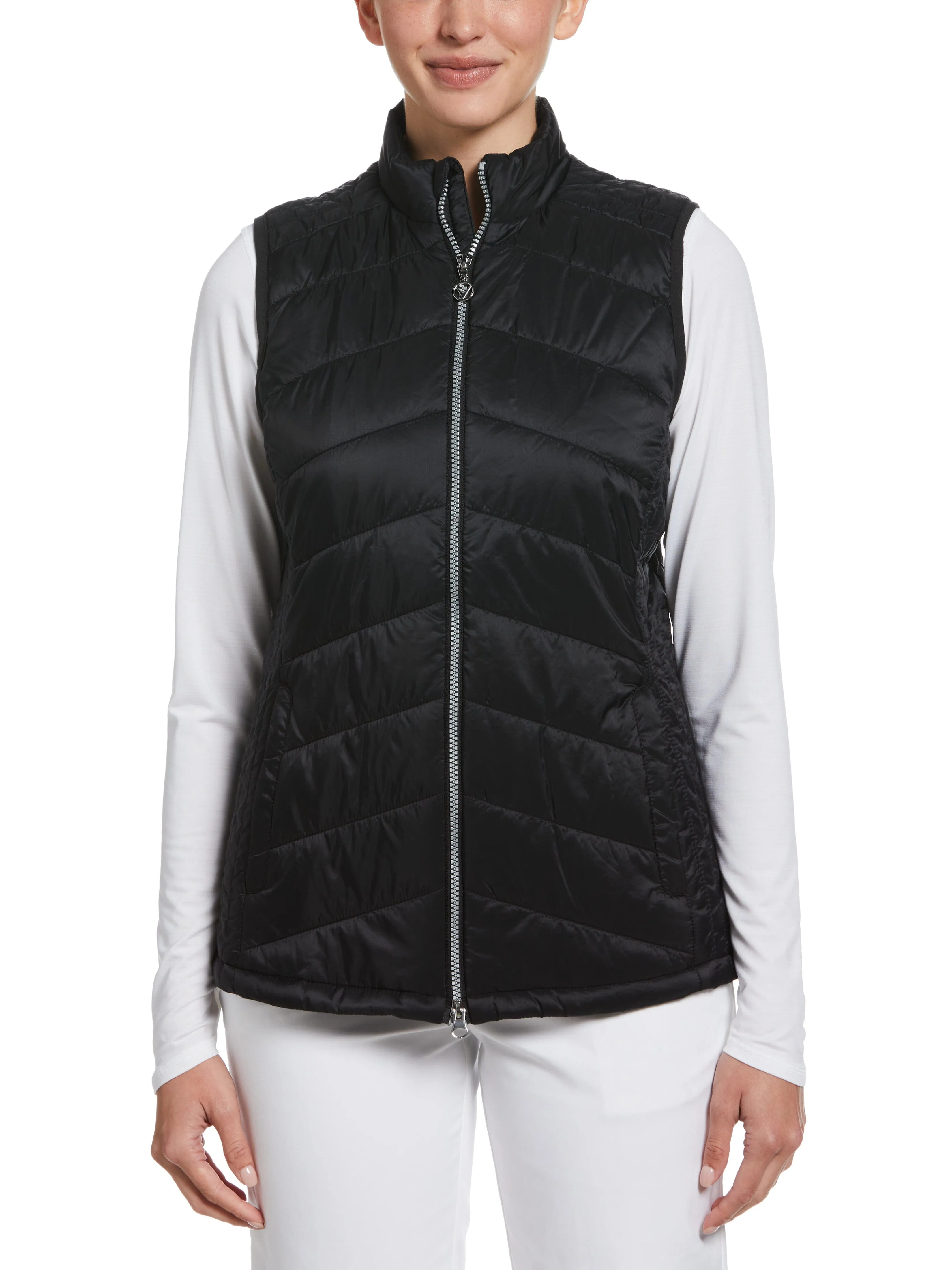 Womens Quilted Golf Vest with Mutli-Directional Stitching
