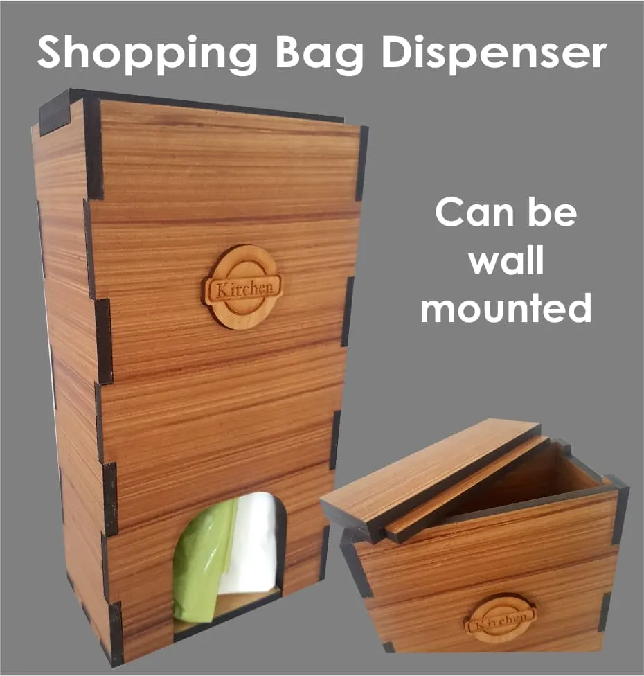 Wooden Kitchen Bag Dispenser