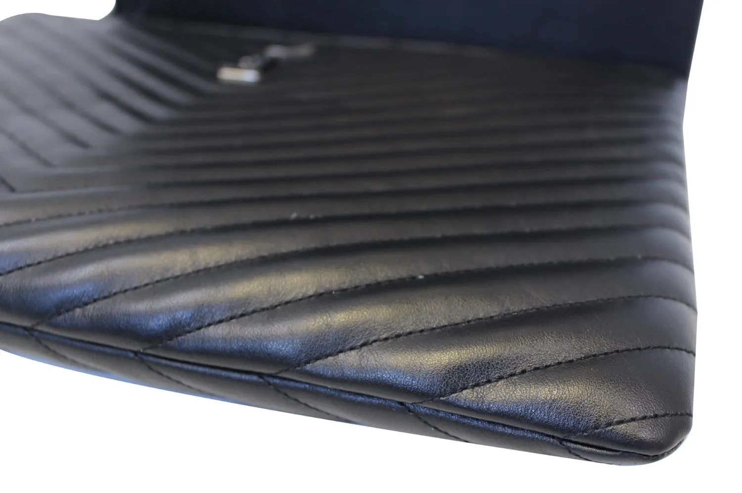 YVES SAINT LAURENT Monogram Black Leather Document Holder Clutch