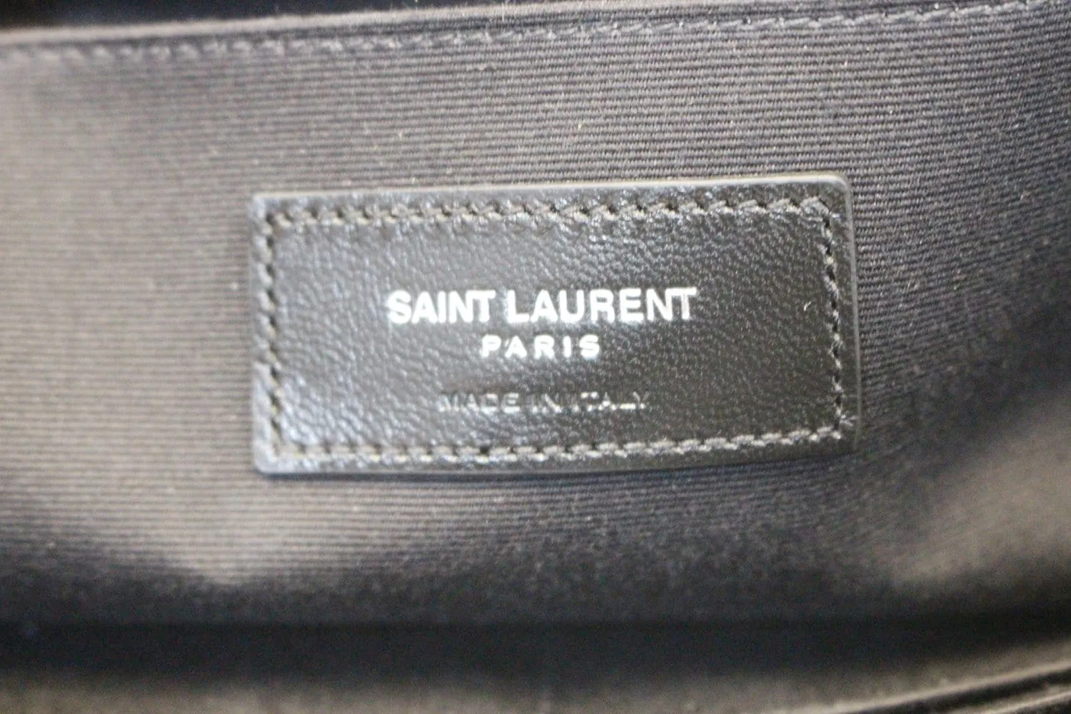 YVES SAINT LAURENT Monogram Black Leather Document Holder Clutch