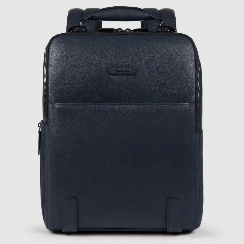Zaino Piquadro in Pelle Porta PC 15,6'' e Porta Ipad con Cavo Modus Special Blu