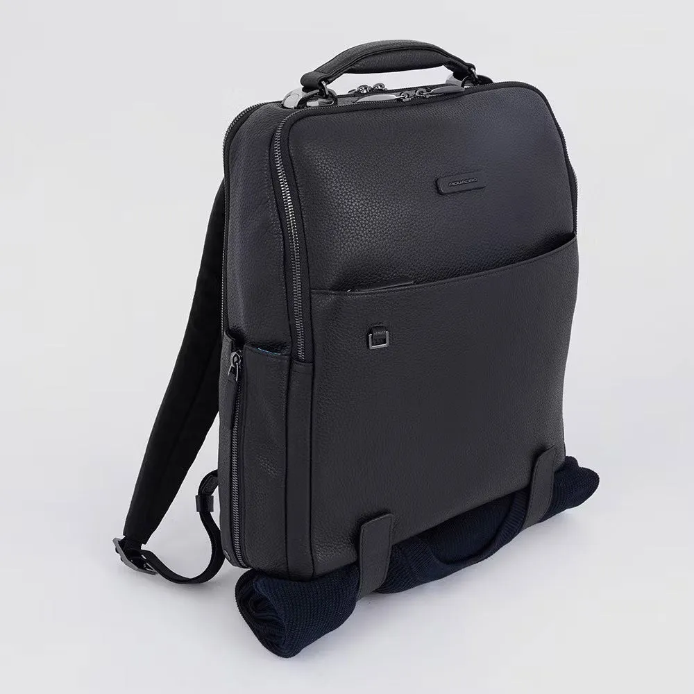 Zaino Piquadro in Pelle Porta PC 15,6'' e Porta Ipad con Cavo Modus Special Blu