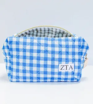 Zeta Tau Alpha Gingham Makeup Bag