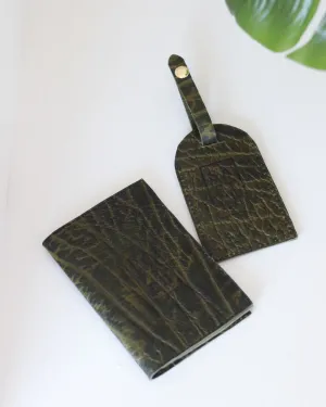 'Zuri' Leather Passport Holder & Luggage Tag Set
